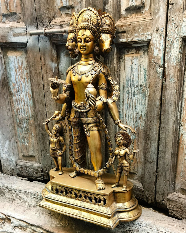 Brass Vishnu Vaikuntha Idol/Statue, 24 Inches