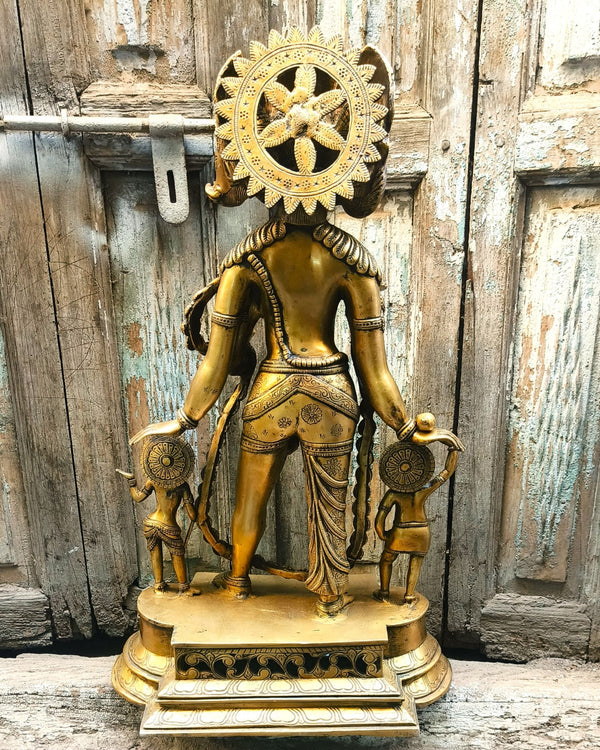 Brass Vishnu Vaikuntha Idol/Statue, 24 Inches