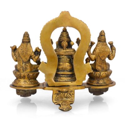 Brass lakshmi Ganesh and Saraswati Idol