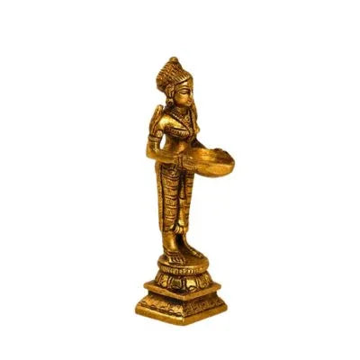 Brass standing Deep Lady with Diya