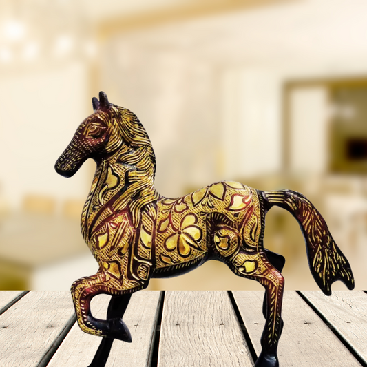 Handcrafted Brass Horse Showpiece for Home Decor and Gifting