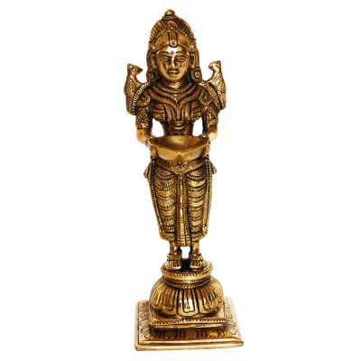 Brass standing Deep Lady with Diya