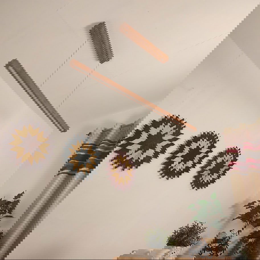 Brigitte 36 Brown Wooden LED Hanging Lamp - ArtyCraftz.com