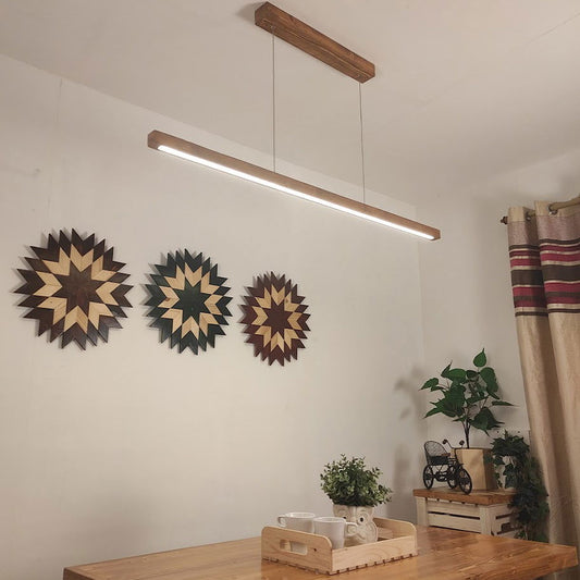 Brigitte 48 Brown Wooden LED Hanging Lamp - ArtyCraftz.com