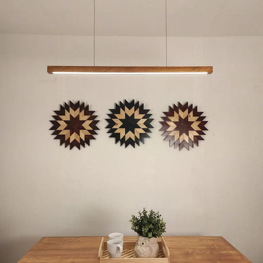 Brigitte 48 Brown Wooden LED Hanging Lamp - ArtyCraftz.com