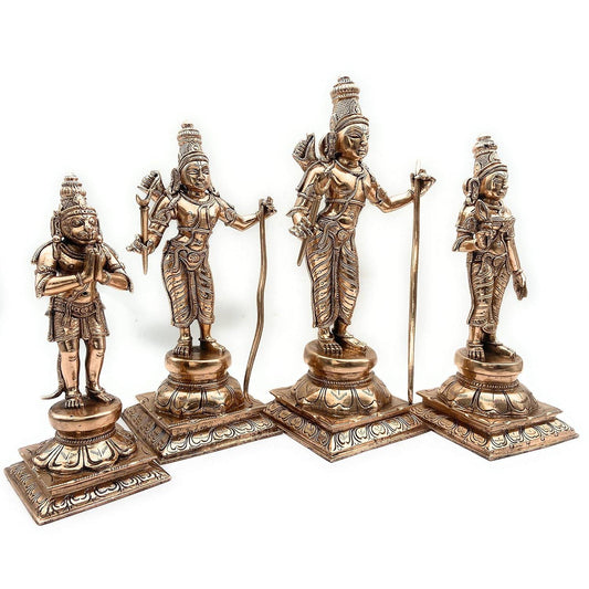 Bronze Panchaloha Ram Darbar Murti Side View