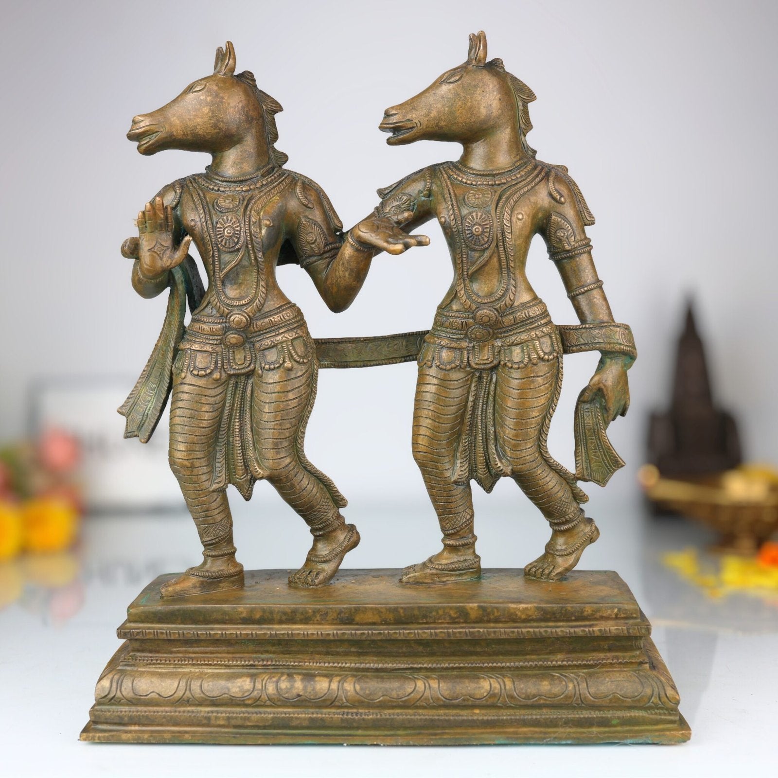 Bronze Ashwini Kumar Idols on Base-ArtyCraftz.com