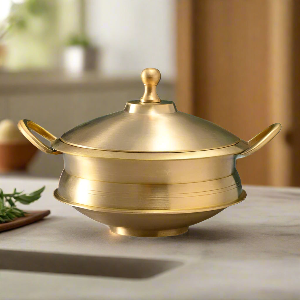 Bronze Handi with Lid-ArtyCraftz.com