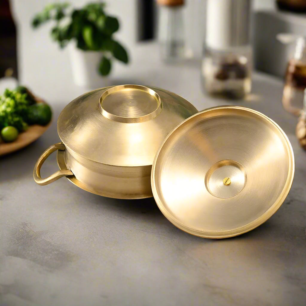 Bronze Handi with Lid-ArtyCraftz.com