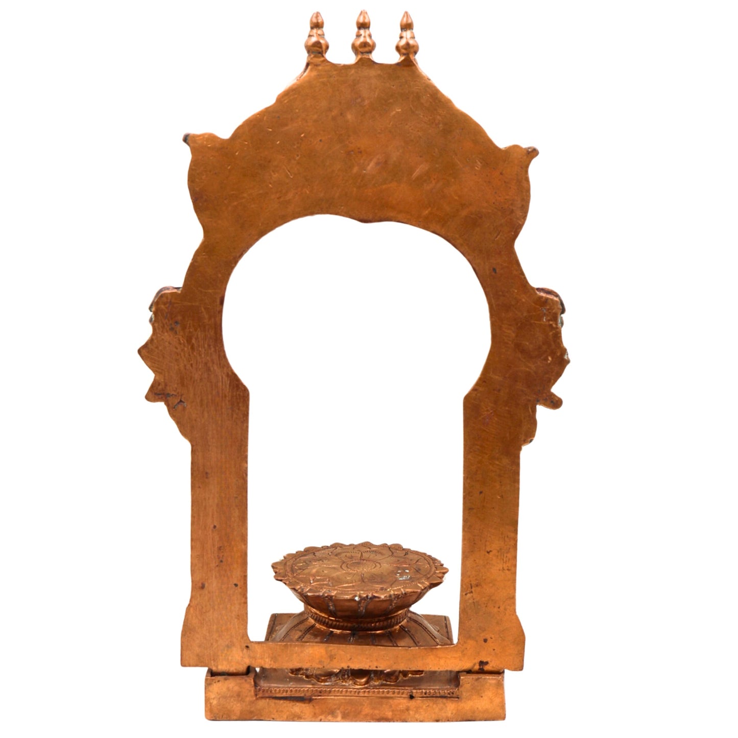 Bronze Lotus Chowki With Prabhavali, Panchaloha Kamal Peetha Stand for God Idol, Handcrafted Temple Sinhasan Bajot for Pooja Mandir Decor-ArtyCraftz.com