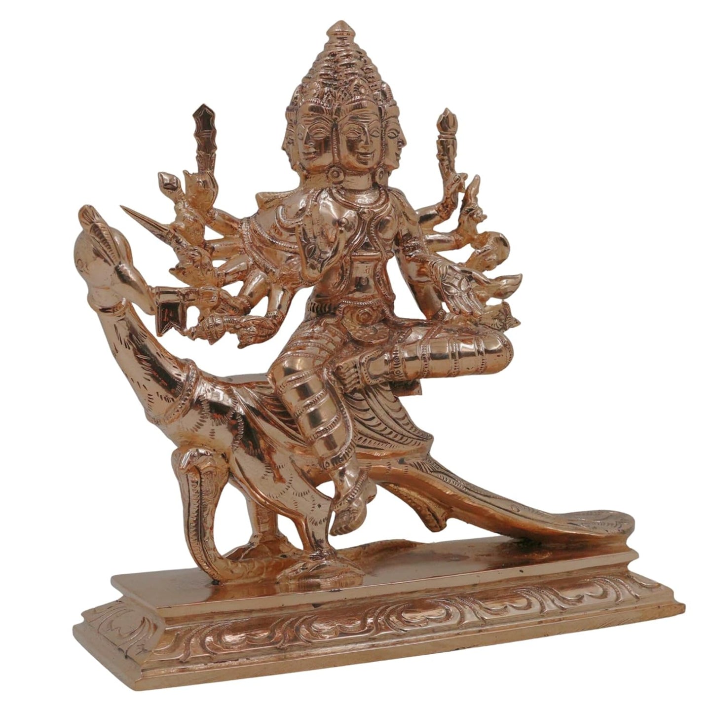 Bronze Murugan Arumugan Showpiece 15 x 15 x 6 cm Peacock Idol-ArtyCraftz.com