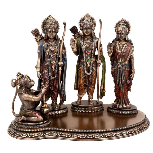 Bronze Ram Darbar Set on Base, Height 8" - ArtyCraftz.com