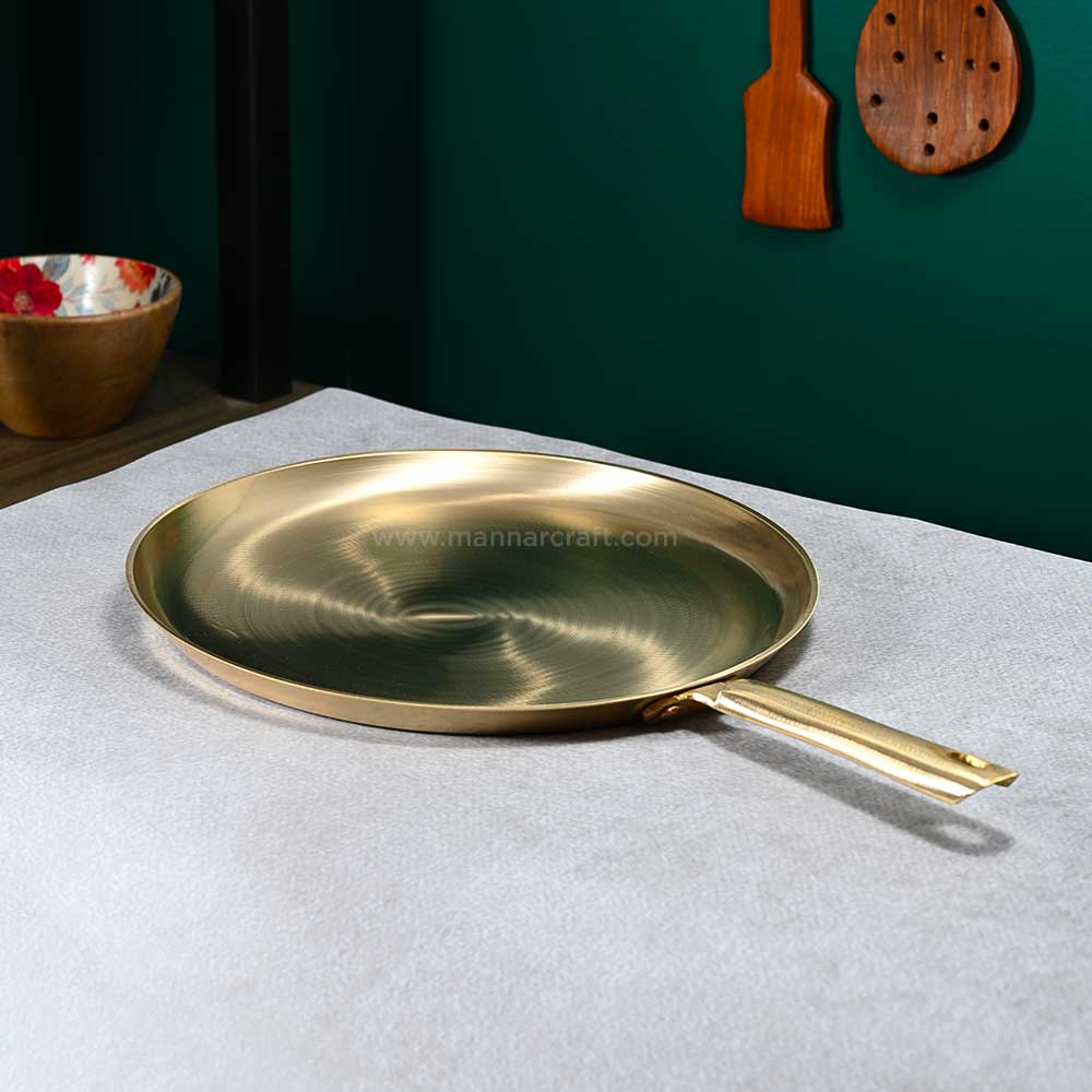 Bronze Tawa Pan with Long Handle-ArtyCraftz.com