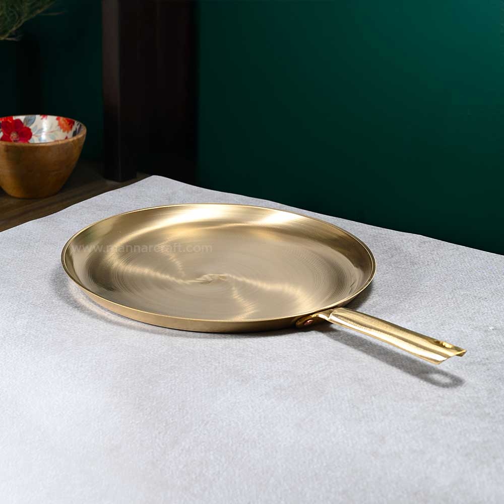 Bronze Tawa Pan with Long Handle-ArtyCraftz.com