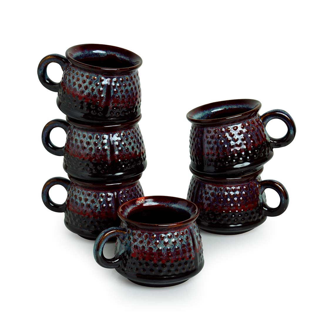 Brown Dotted Hand Glazed Studio Pottery Ceramic Tea & Coffee Cups-ArtyCraftz.com