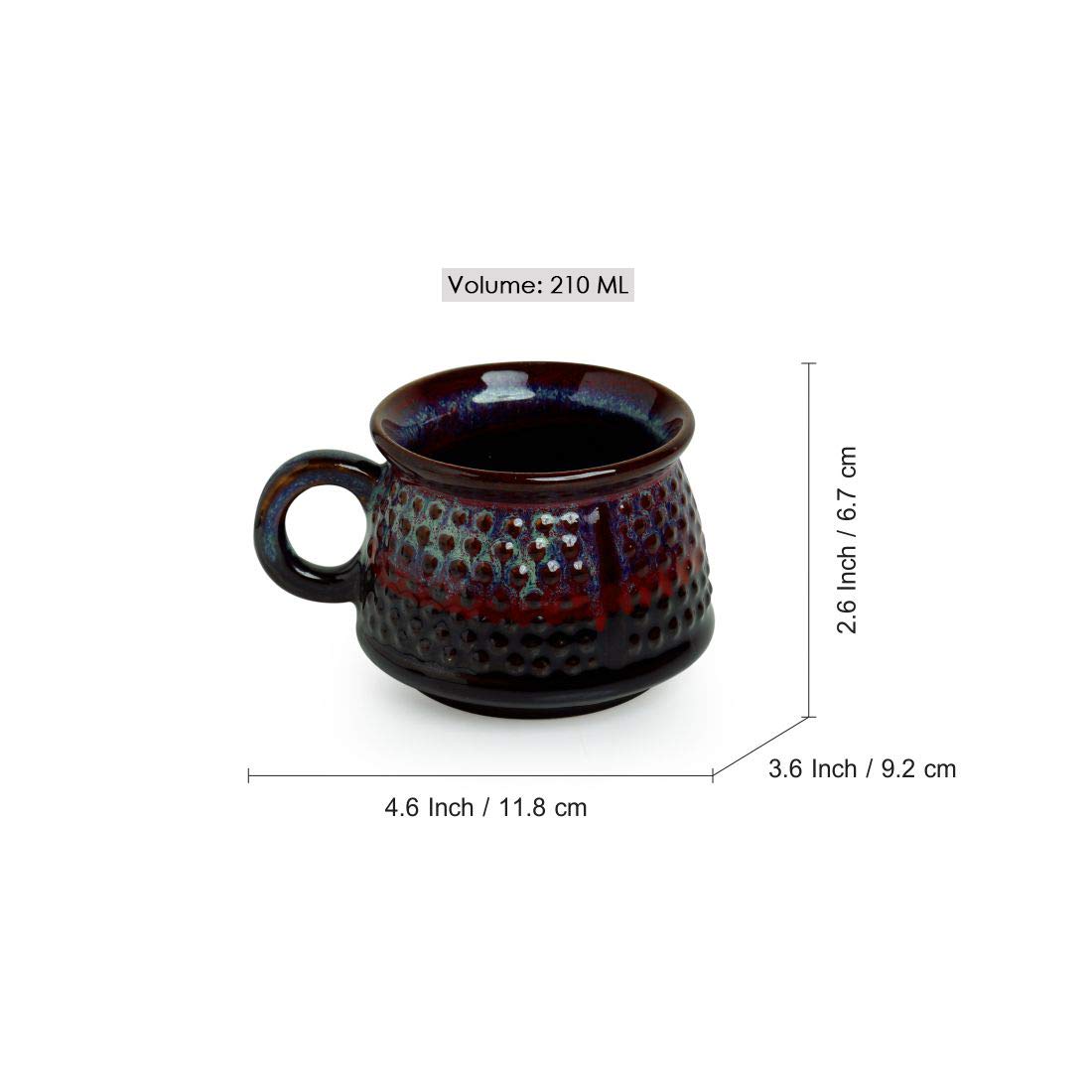 Brown Dotted Hand Glazed Studio Pottery Ceramic Tea & Coffee Cups-ArtyCraftz.com