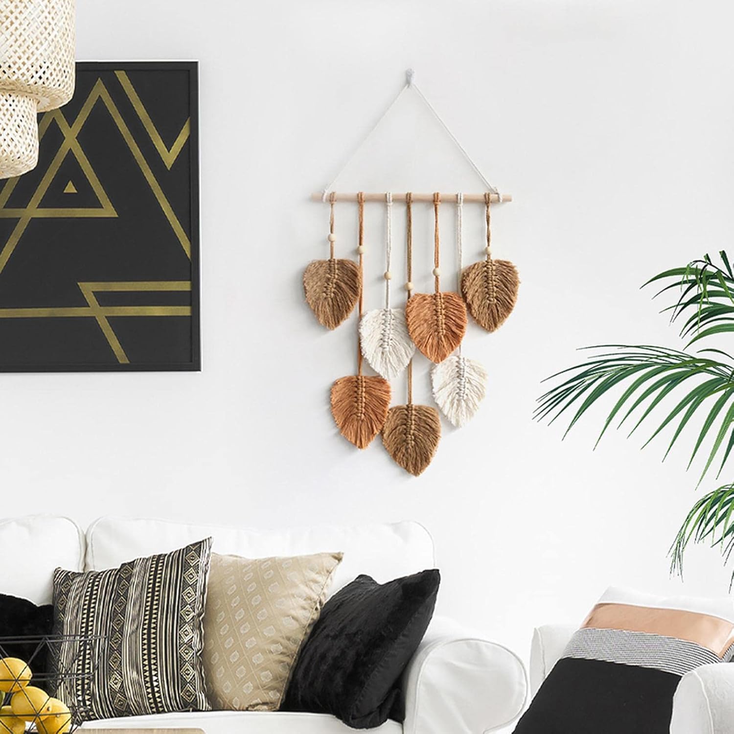 Brown Macrame Leaf Wall Hanging-ArtyCraftz.com