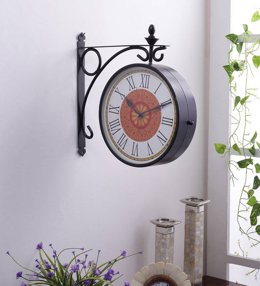 Brown Metal Baroque Platform Clock