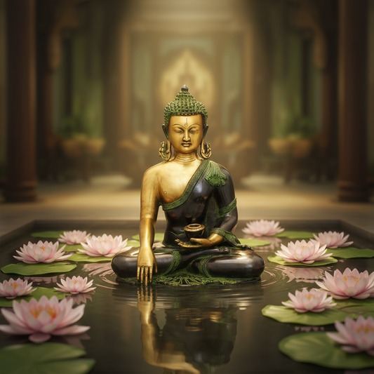Handcrafted Brass Buddha Statue for Home, Meditation & Spiritual Decor-ArtyCraftz.com