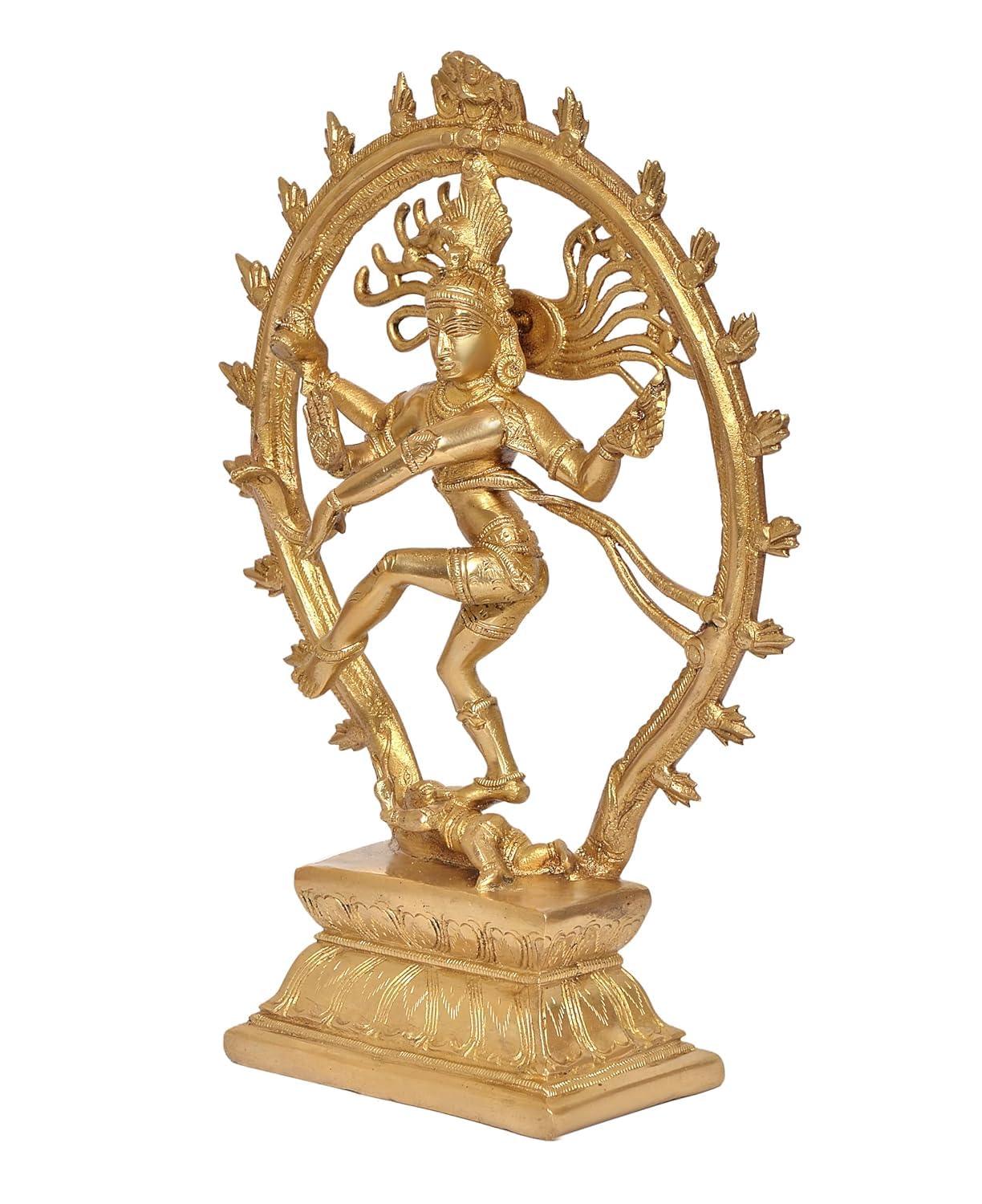 Buy Brass Nataraja Idol Online 33cm - Premium Handcrafted Lord Shiva Tandava Figurine India-ArtyCraftz.com