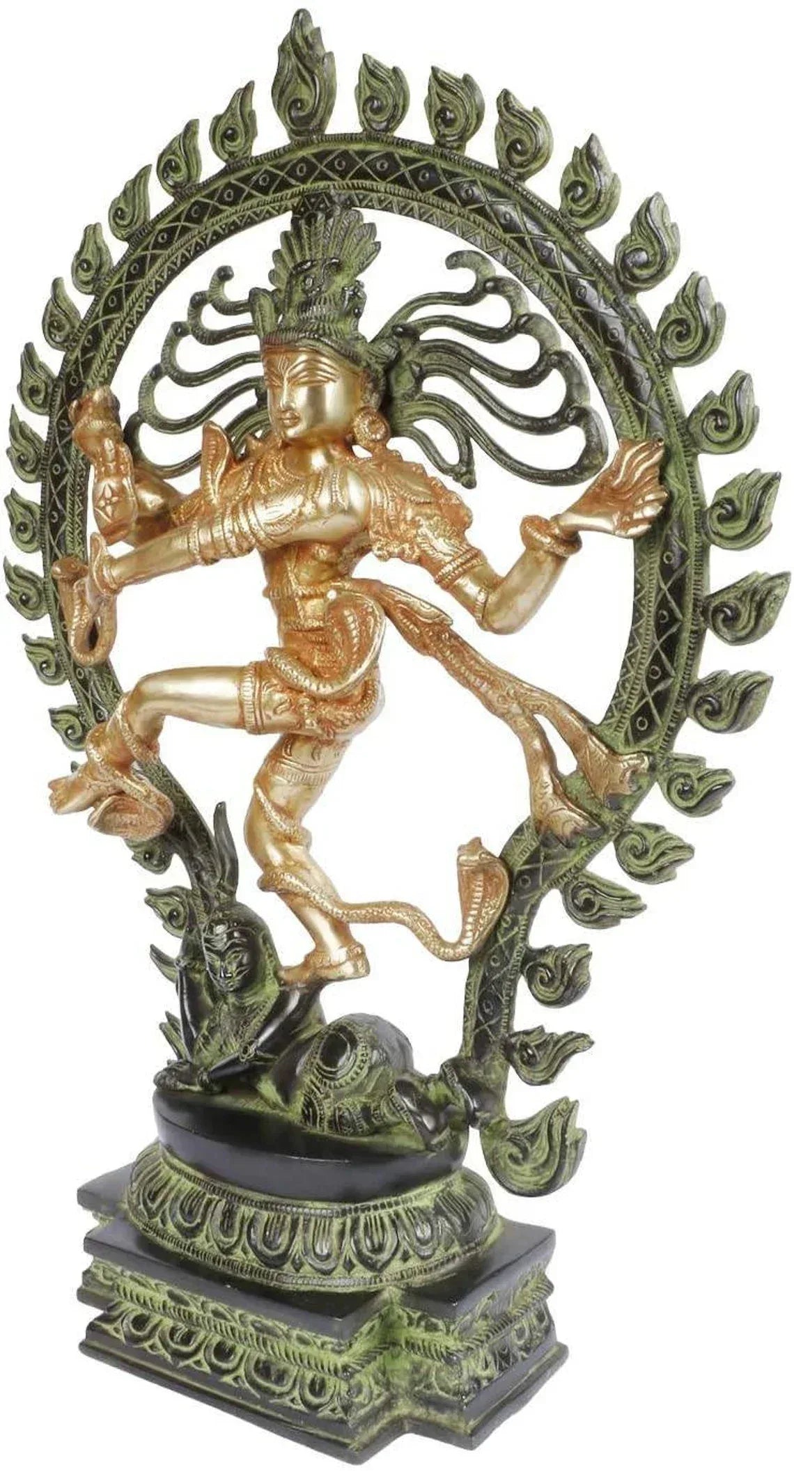 Buy Brass Nataraja Idol Online 33cm - Premium Handcrafted Lord Shiva Tandava Figurine India-ArtyCraftz.com