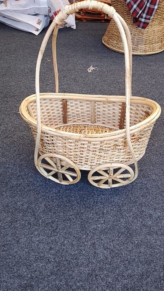 Cane Basket with Wheels