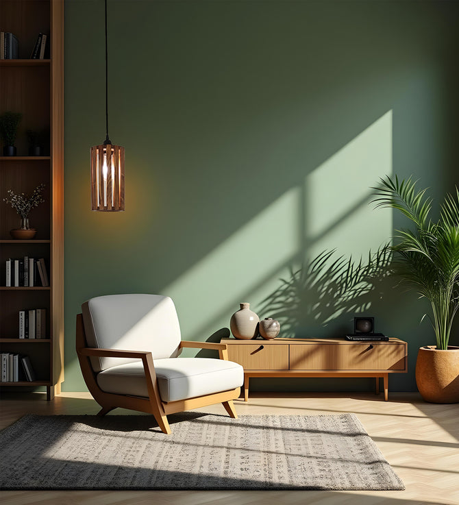 Casa Brown Wooden Single Hanging Lamp-ArtyCraftz.com