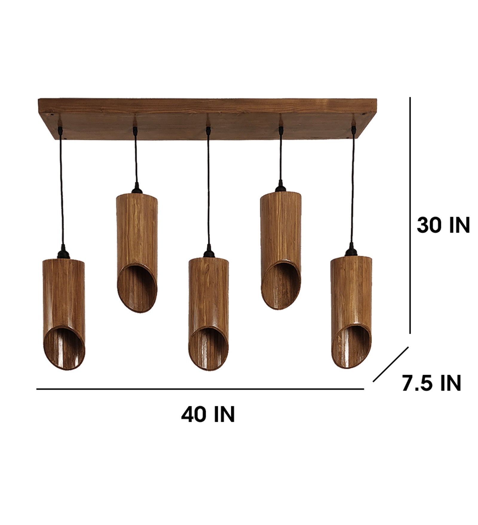 Rustic Elegance Cedar Brown 5 Series Hanging Lamp-ArtyCraftz.com