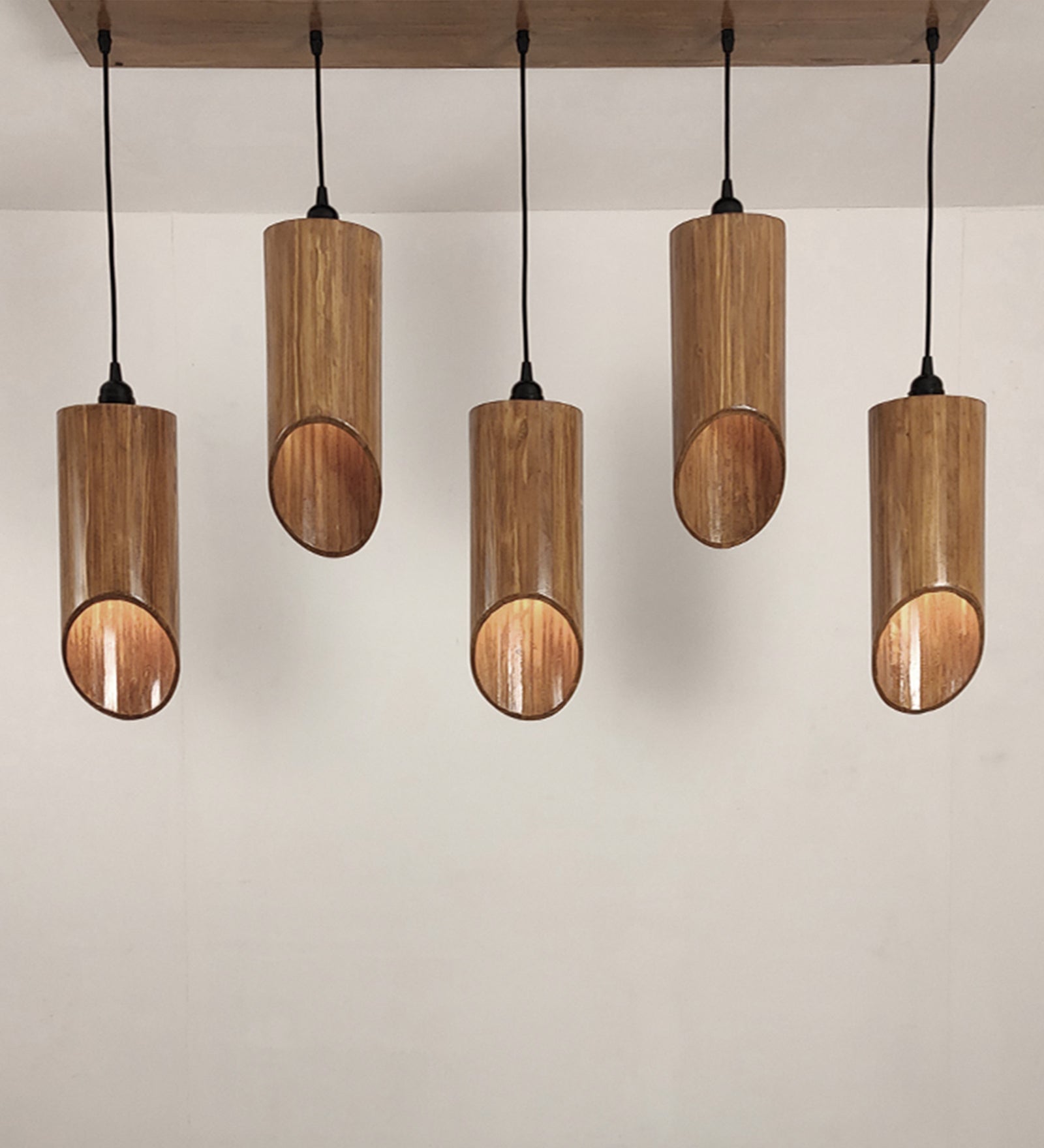 Rustic Elegance Cedar Brown 5 Series Hanging Lamp-ArtyCraftz.com
