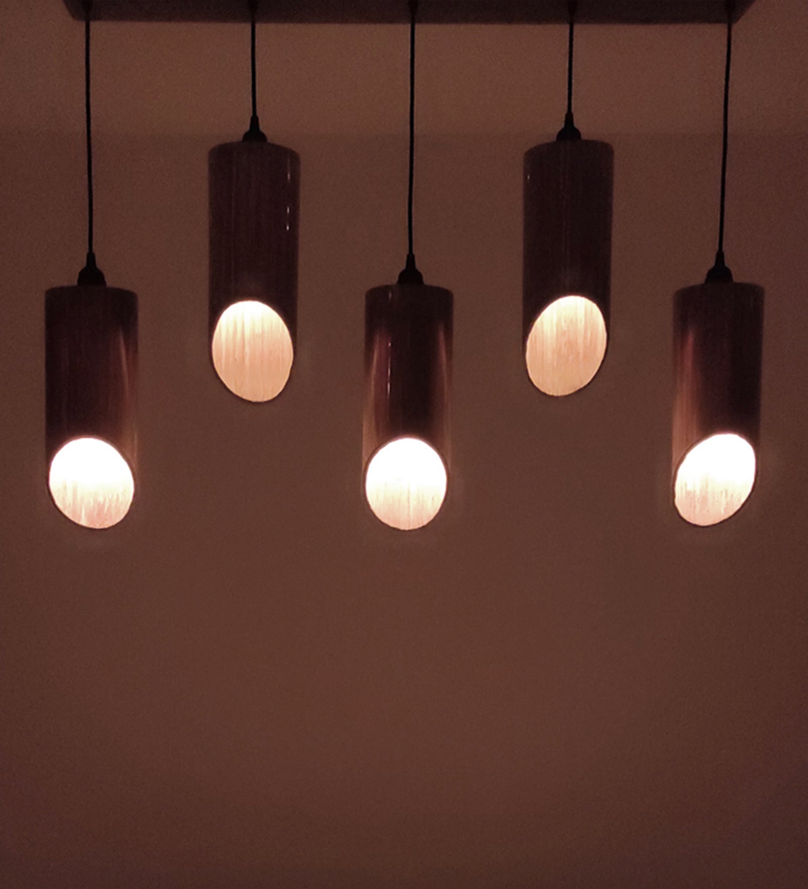 Rustic Elegance Cedar Brown 5 Series Hanging Lamp-ArtyCraftz