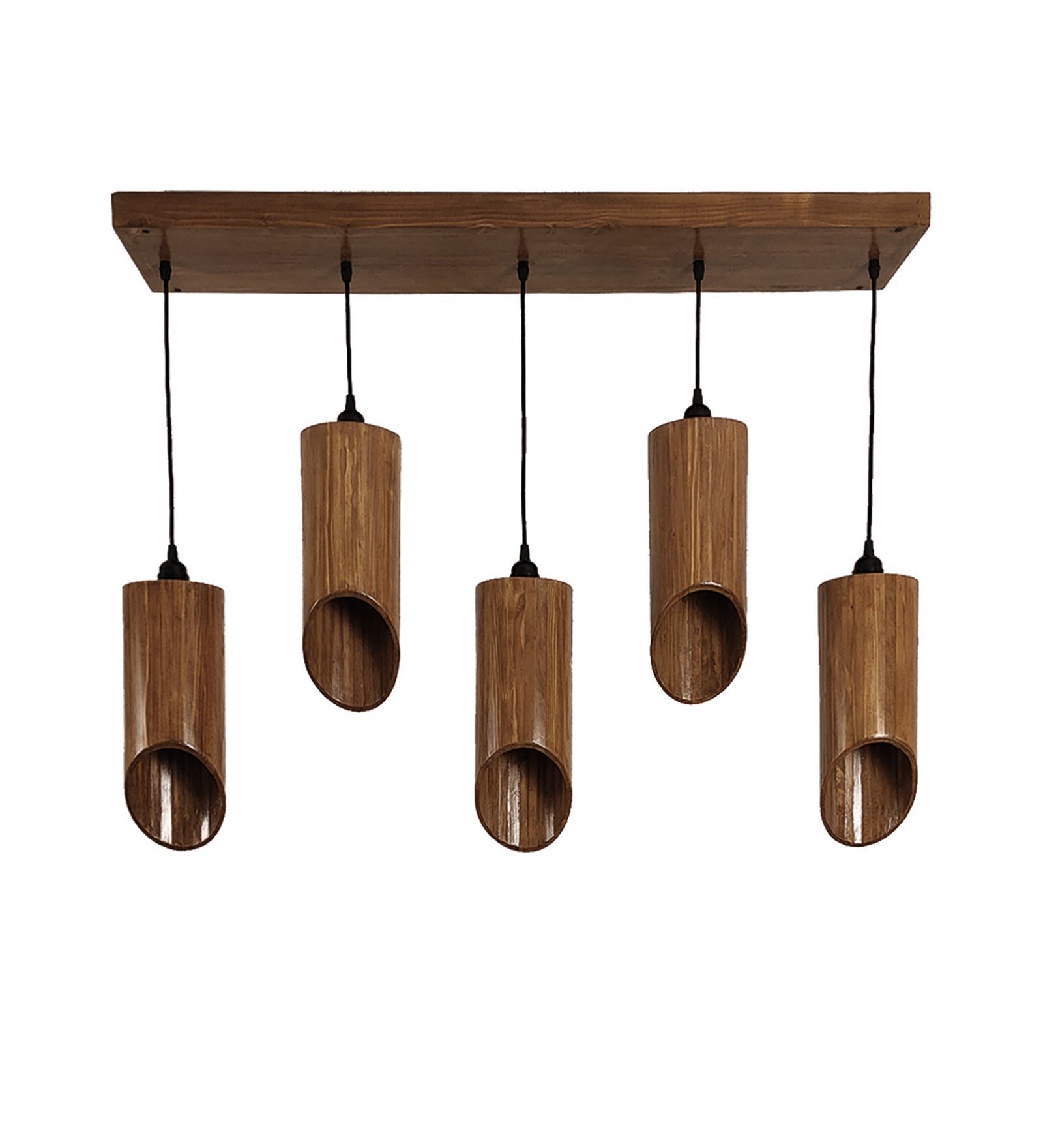 Rustic Elegance Cedar Brown 5 Series Hanging Lamp-ArtyCraftz.com
