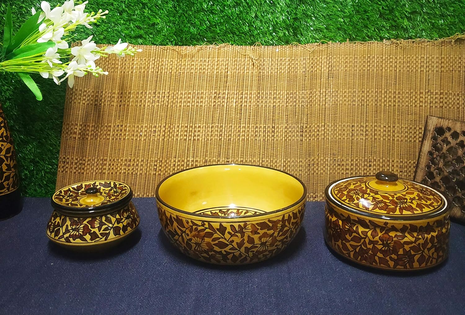Ceramic Brown Sehra Combo Dinner Set-ArtyCraftz.com