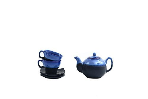Ceramic Handmade Blue & Black Studio Tea Pot Set of 7-
ArtyCraftz.com