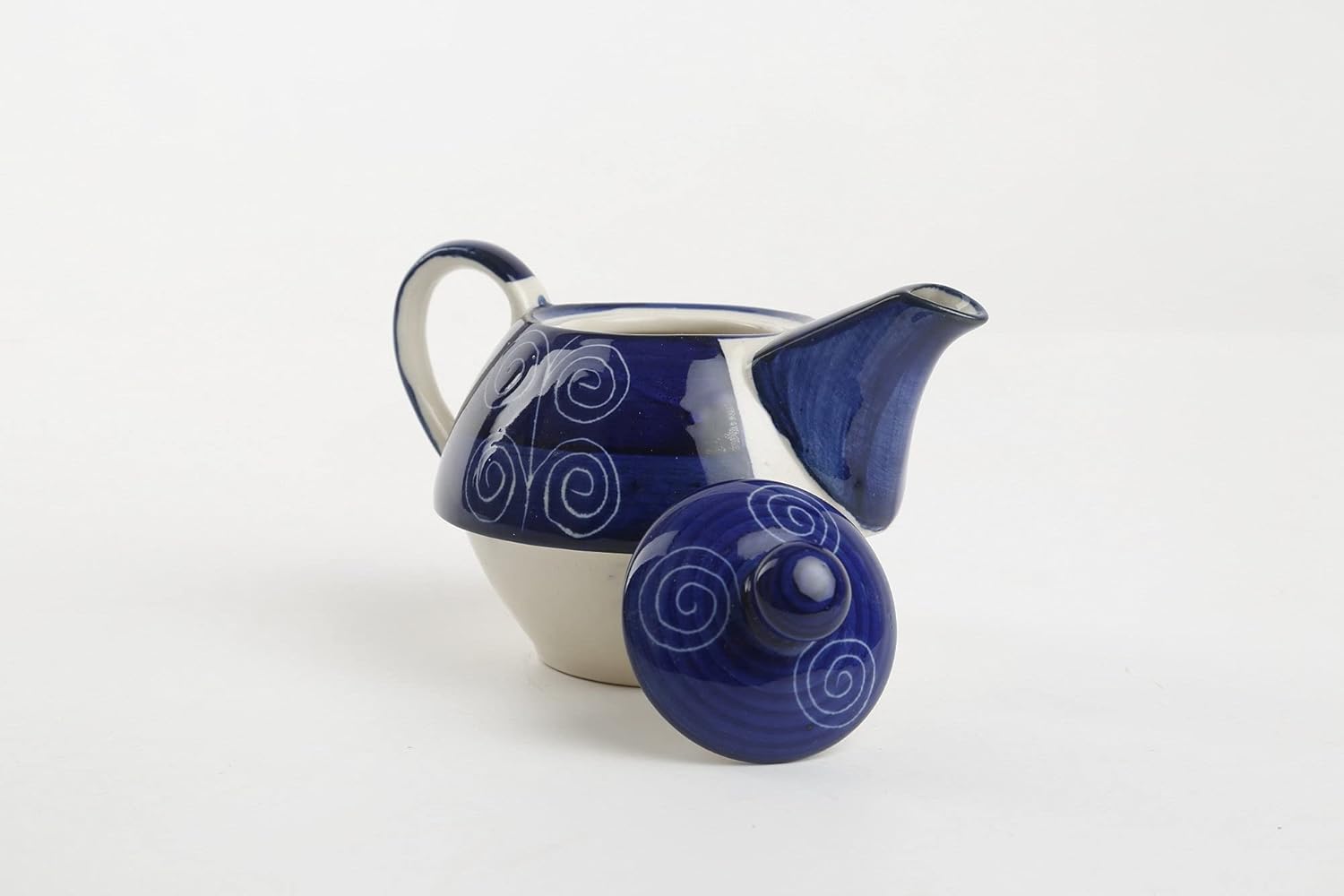 Ceramic Handmade Blue Doodle Tea Pot Set-ArtyCraftz.com