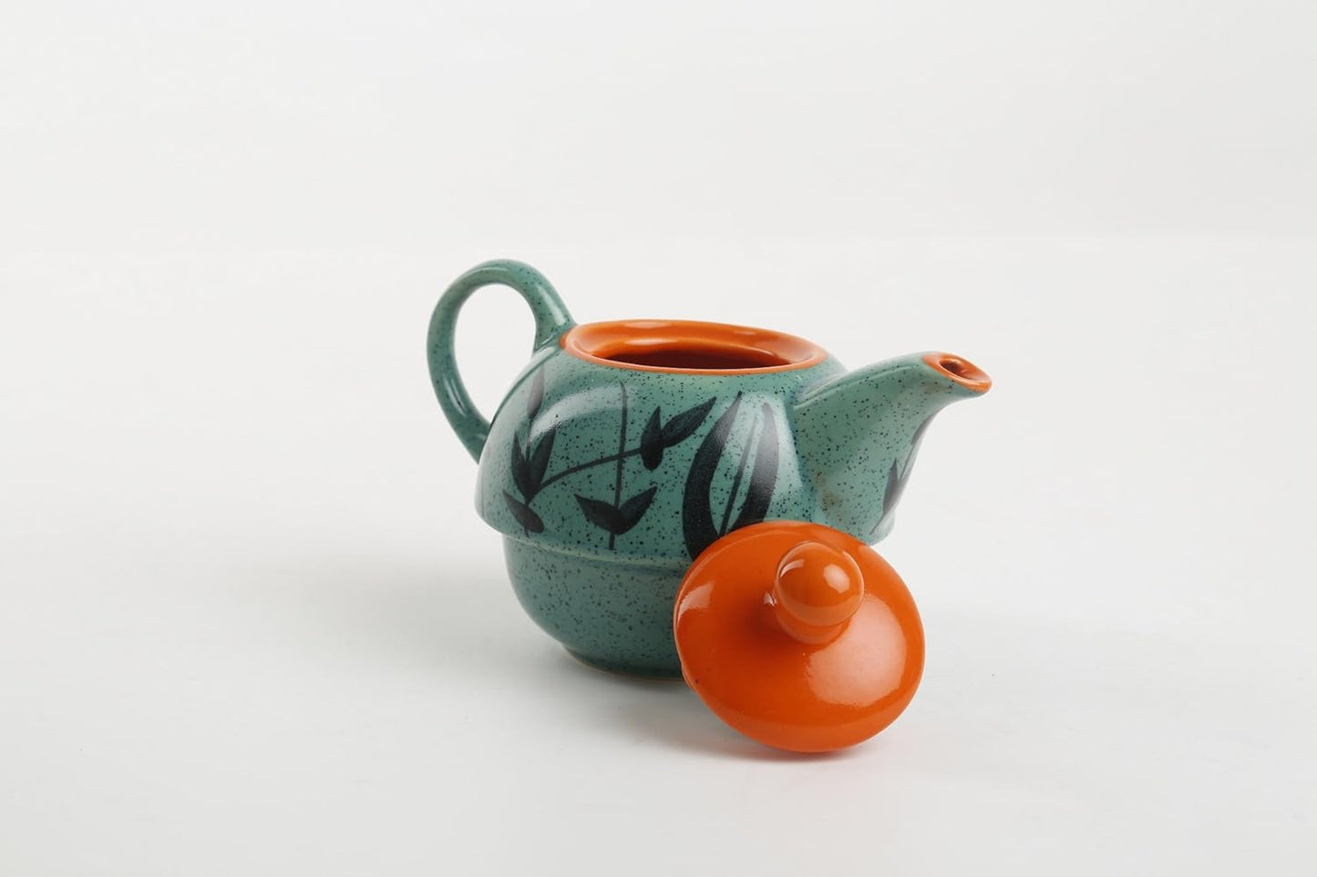Ceramic Handmade Green & Orange Bamboo-ArtyCraftz.com