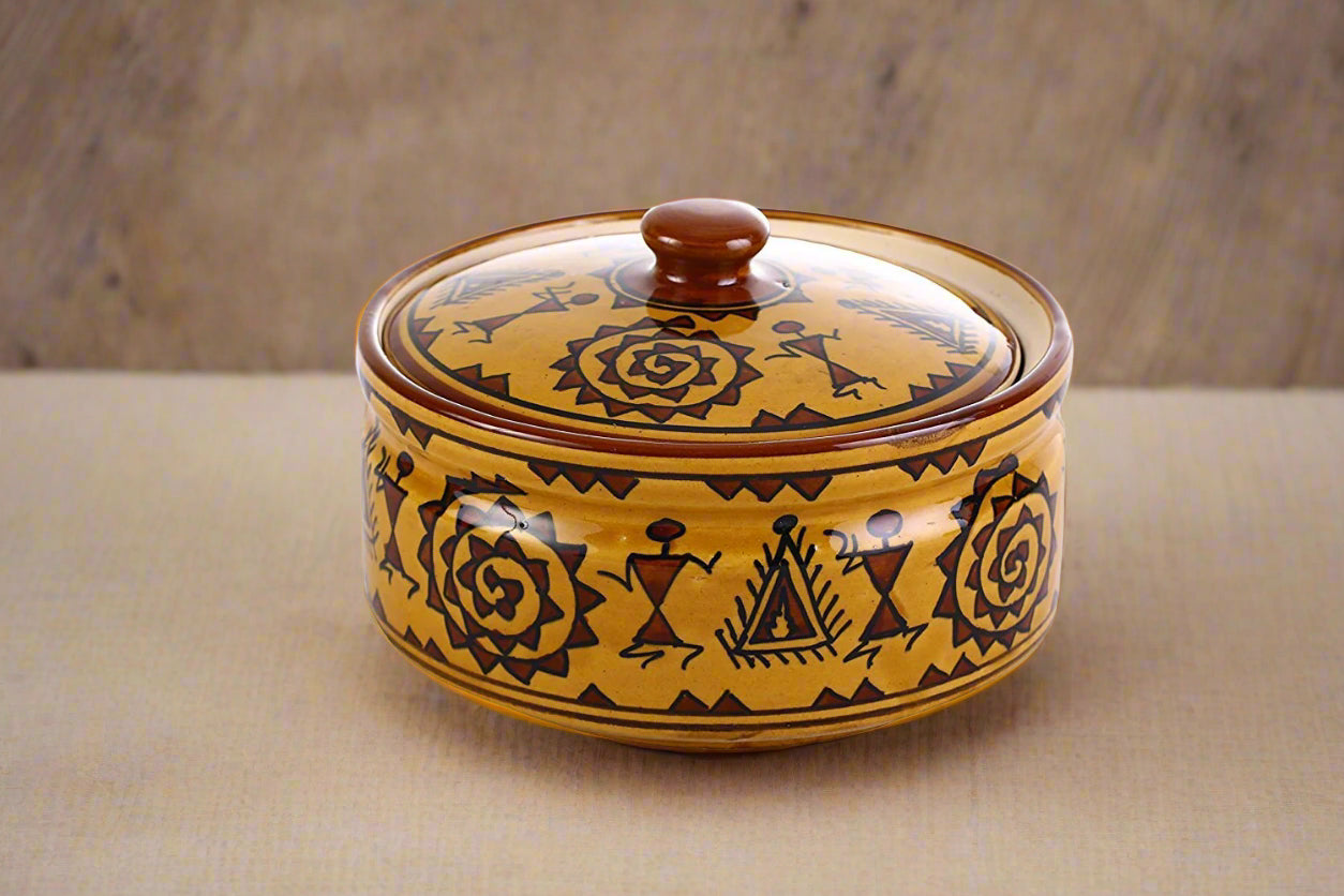 Ceramic Handmade Mustard Romani Mini Dinner Set-ArtyCraftz.com
