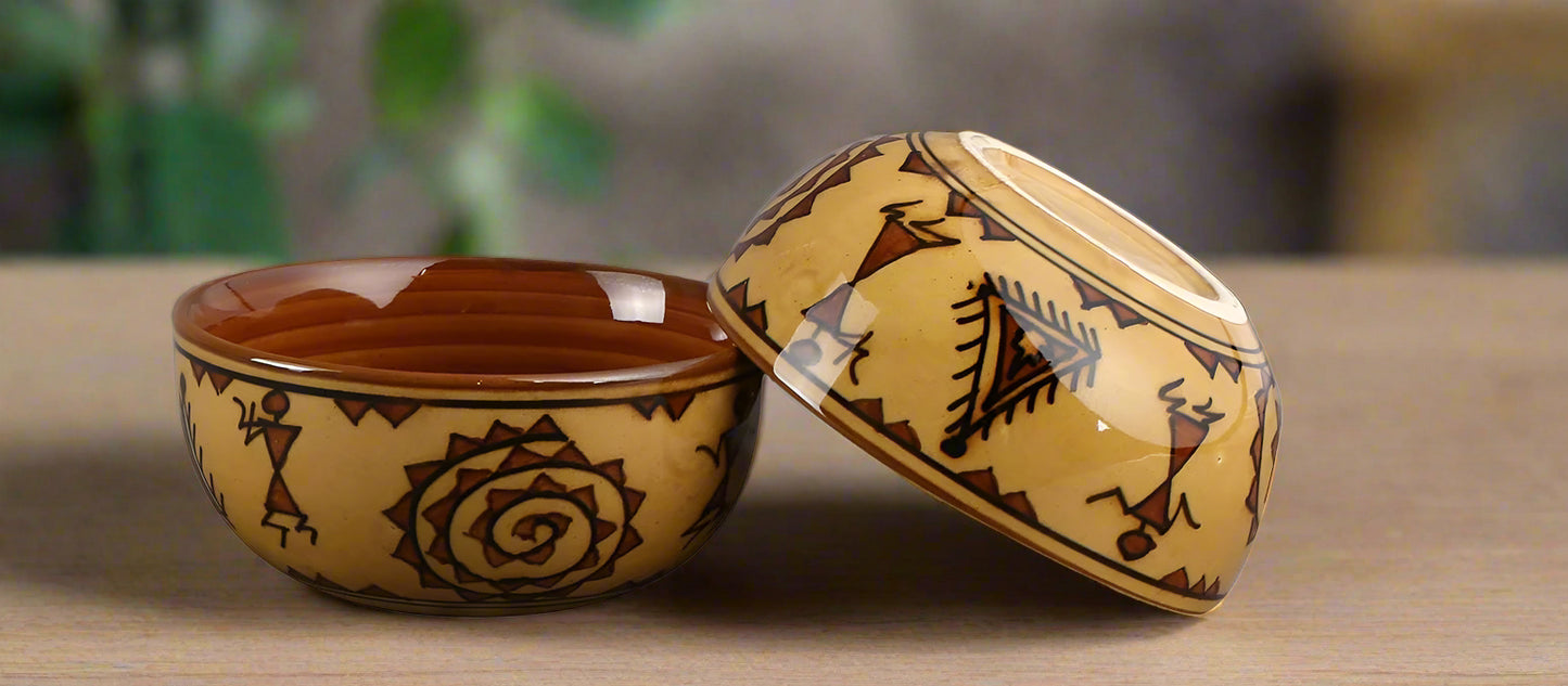 Ceramic Handmade Mustard Romani Mini Dinner Set-ArtyCraftz.com