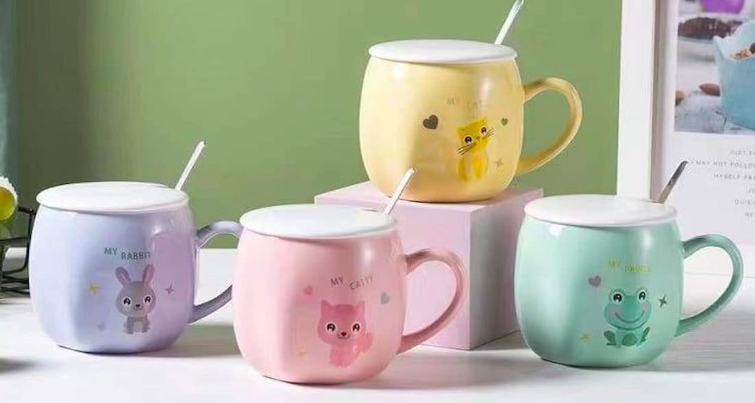 Ceramic Pumpkin Shaped Coffee Mug with Saucer and Steel Spoon-ArtyCraftz.com