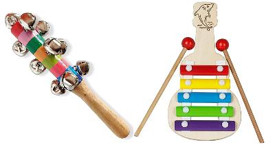 Channapatna Toys Wooden Xylophone & Jingle Bell Rattle