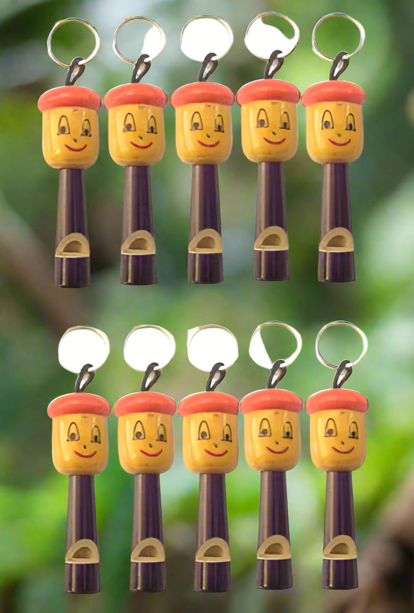 Channapatna Wooden Whistle Keychain of 10 nos - ArtyCraftz.com
