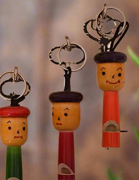 Channapatna Wooden Whistle Keychain-ArtyCraftz.com