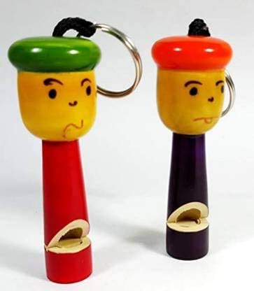 Channapatna Wooden Whistle Keychain-ArtyCraftz.com