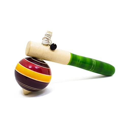 Channapatna wooden spinning toys set with colorful handcrafted spinning tops-ArtyCraftz.com