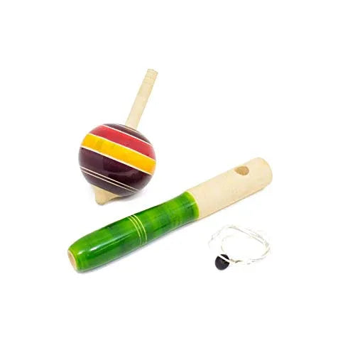 Channapatna wooden spinning toys set with colorful handcrafted spinning tops-ArtyCraftz.com
