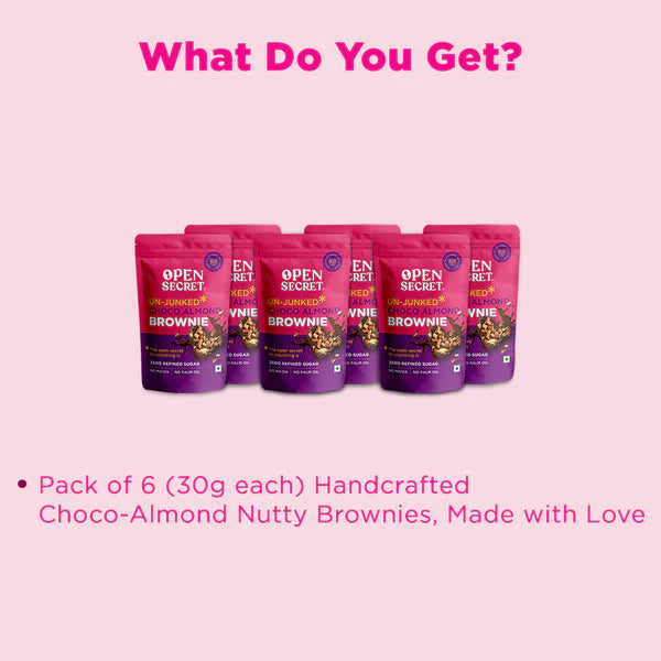 Choco Almond Heart-Shaped Brownies Valentine Gift Hamper