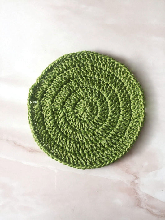 Chrochet Coasters set of 6 (Army Green) - ArtyCraftz.com