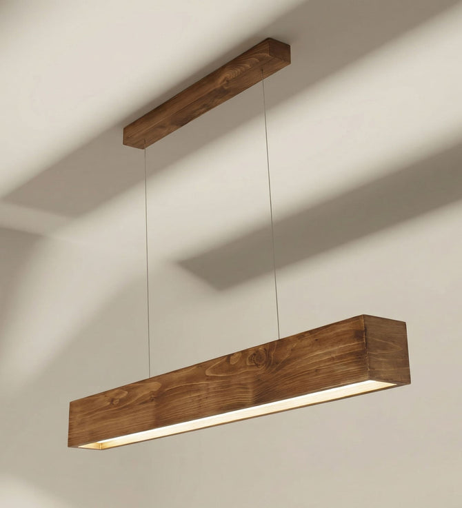 Clara 36 Brown Wooden LED Hanging Lamp