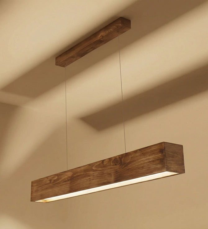 Clara 36 Brown Wooden LED Hanging Lamp