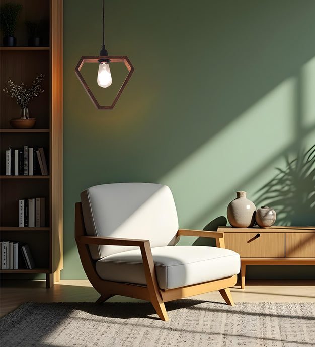 Clark Brown Wooden Single Hanging Lamp-ArtyCraftz.com