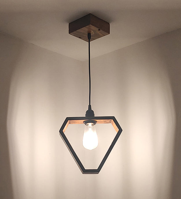 Clark Brown Wooden Single Hanging Lamp-ArtyCraftz.com